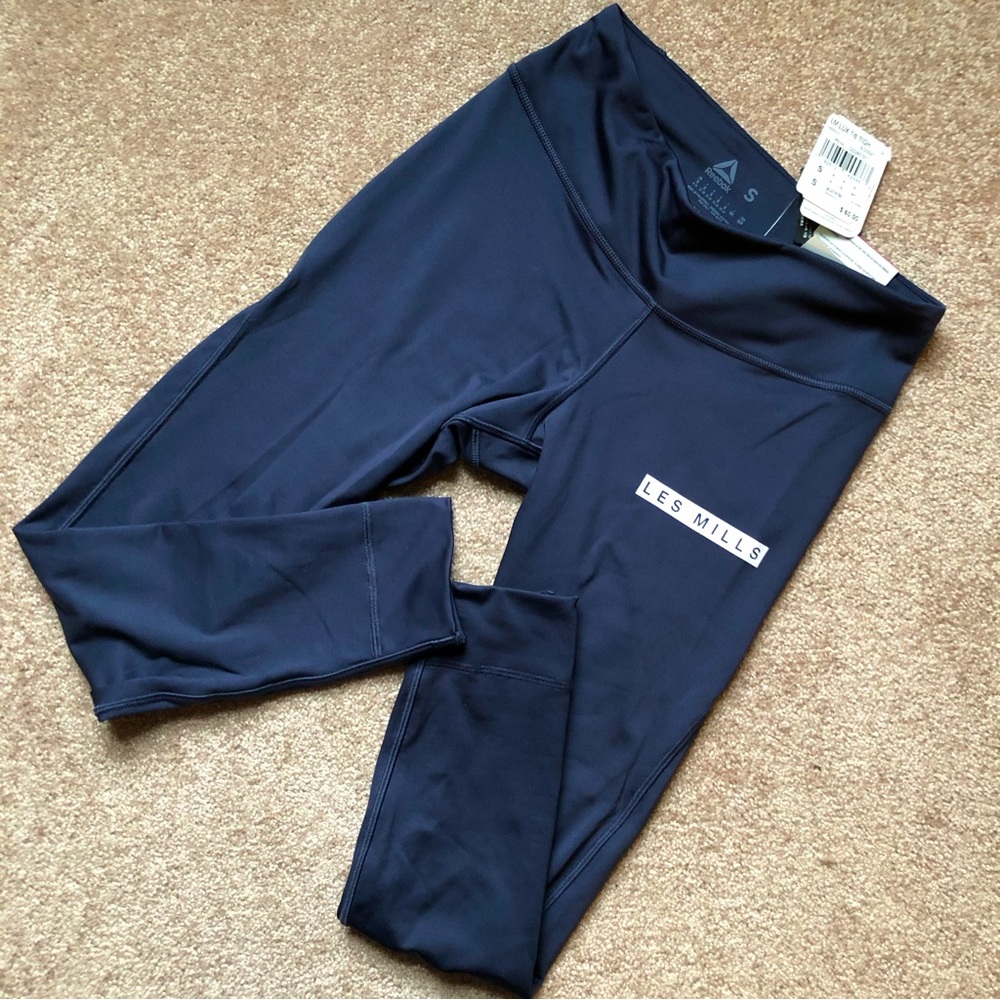Reebok Les Mills 7/8 Navy Leggings NWT